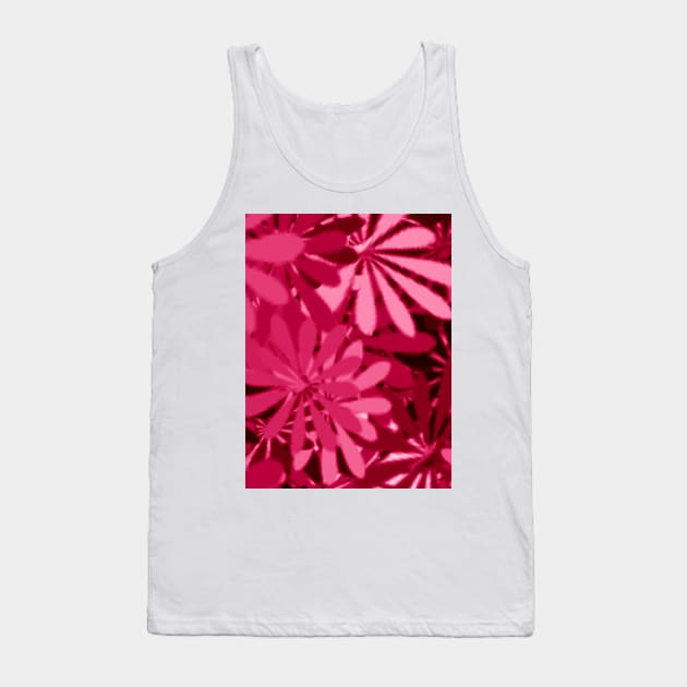 BIG BRIGHT PINK FLORAL PALM LEAVES PATTERN FOR SUMMER Tank Top by colorsandpatterns